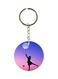 Girl And The Moon Printed Keychain