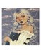 A Girl And Cat Animation Hidden Frame Canvas Wall Painting Blue/White/Beige 50 x 50cm