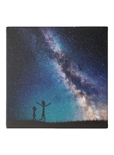 Rick And Morty Painted Canvas Wall Painting Black/Blue/Purple 50x50cm