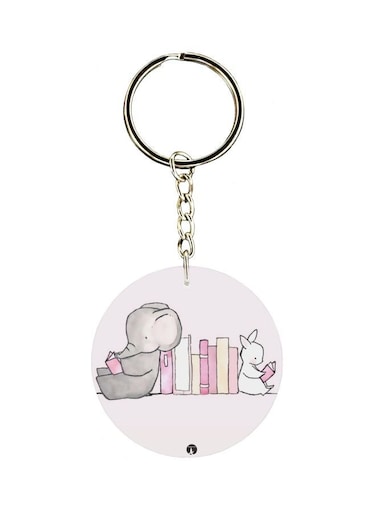 Elephant And Rabbit Printed Keychain