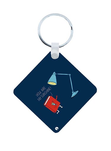 Lamp And A Book Wooden Keychain