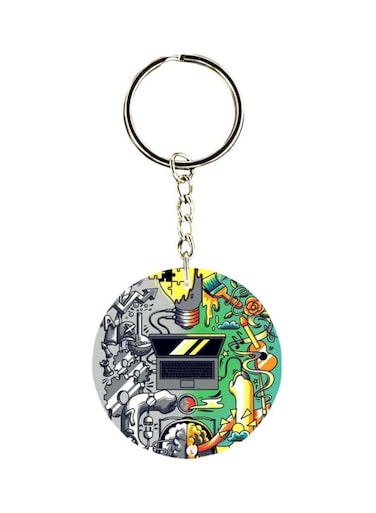Right And Left Brain Printed Keychain