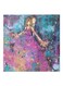 Groom And Bride Stained With Color Themed Canvas Wall Painting With Hidden Frame Blue/Purple/Beige 50x50cm