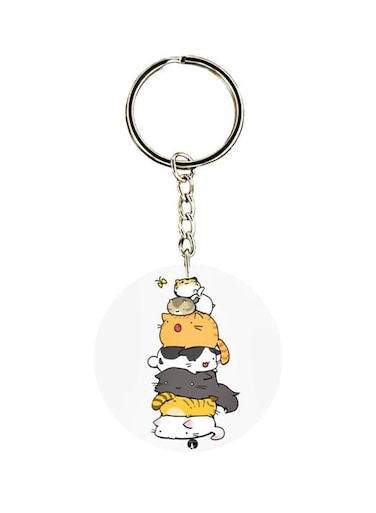 Cats Printed Plastic Keychain