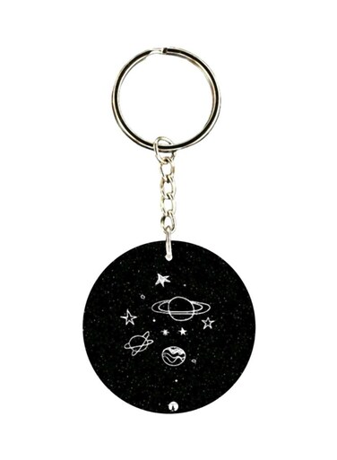 Space Printed Plastic Key Keychain