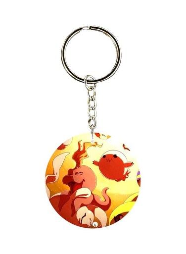 Anime Digimon Double Side Printed Plastic Keychain