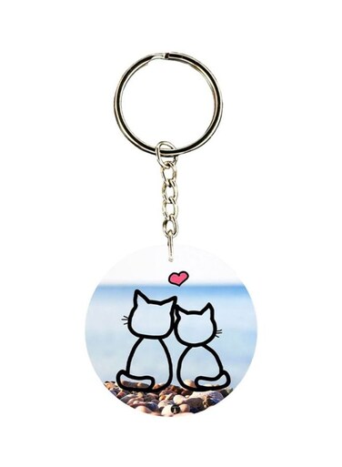 Cats Printed Plastic Keychain