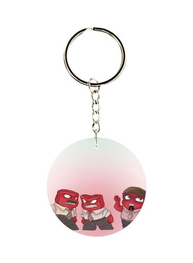 Cartoon Printed Plastic Keychain