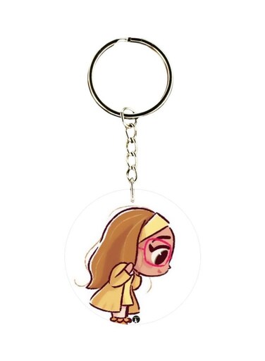 Girl Printed Plastic Keychain