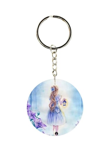 Anime Girl Printed Plastic Keychain