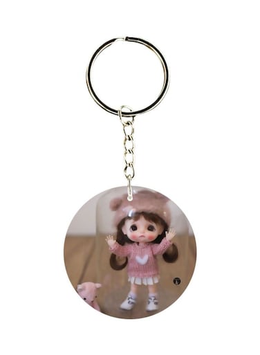 Doll Printed Plastic Keychain