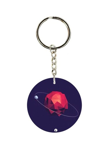 Planet Printed Plastic Keychain