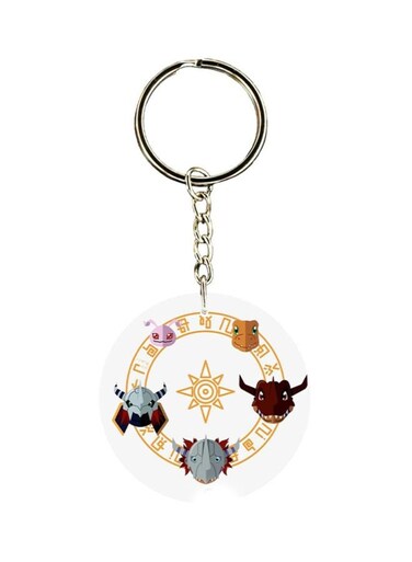 Anime Digimon Printed Plastic Keychain