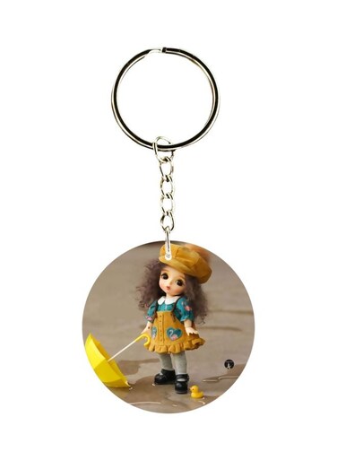 Doll Printed Plastic Keychain