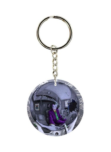 Joker Printed Plastic Keychain