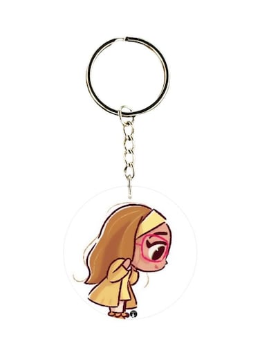 Girl Printed Plastic Keychain