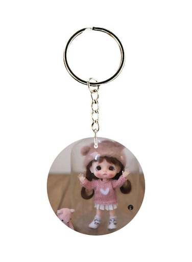 Doll Printed Plastic Keychain