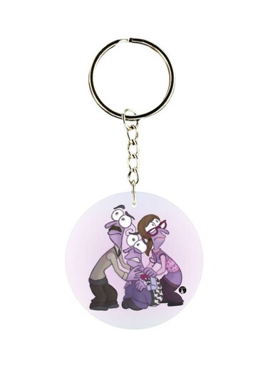 Cartoon Printed Plastic Keychain