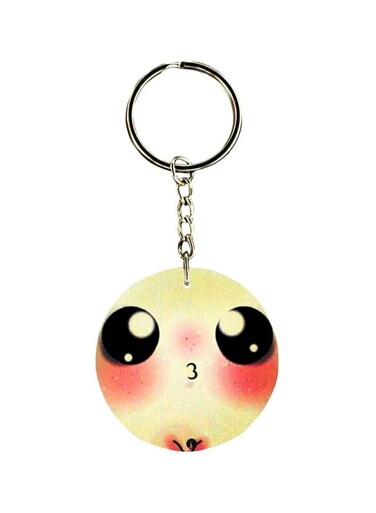 Face Printed Plastic Keychain