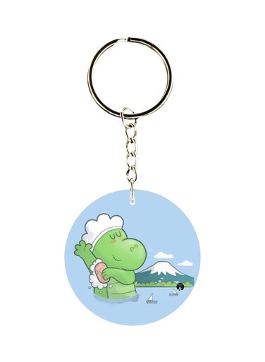 Dragon Printed Plastic Keychain