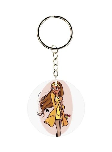 Girl Printed Plastic Keychain