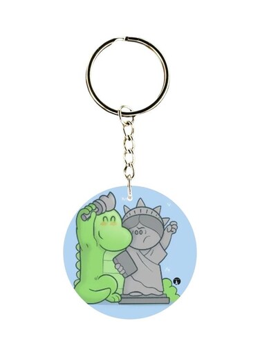 Dragon Printed Plastic Keychain