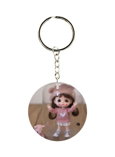 Doll Printed Plastic Keychain