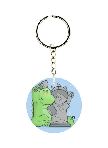 Dragon Printed Plastic Keychain