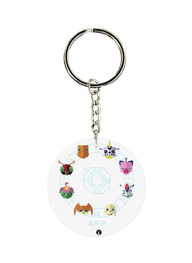Anime Digimon Printed Plastic Keychain