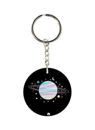 Planet Printed Plastic Keychain
