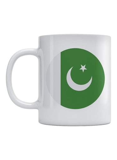Pakistan Flag Printed Mug White/Green 350ml