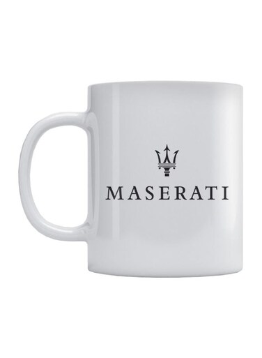 Maserati Logo Printed Mug White/Black 350ml