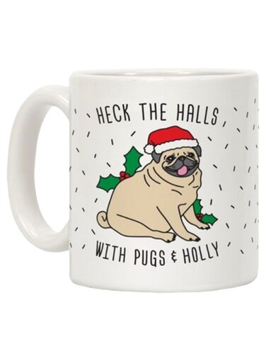 Heck The Halls With PUBG Holly Printed Coffee Mug White/Beige/Red