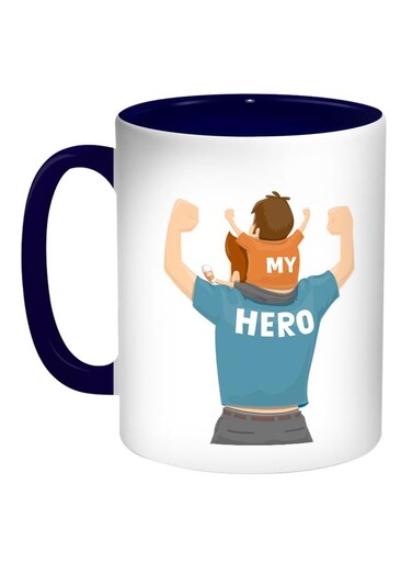 My Hero Printed Coffee Mug Blue/White/Orange