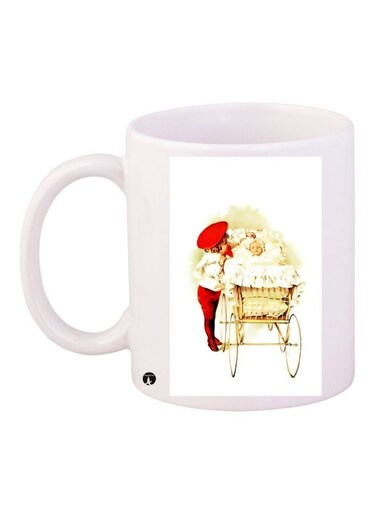 Little Baby Printed Coffee Mug White/Red/Gold 11ounce