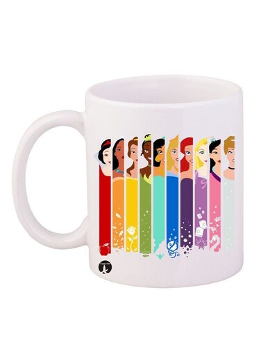 Durable Heat-Resistant Thick Wall Designed Ergonomic Handled Disney Printed Mug White/Red/Blue 11ounce
