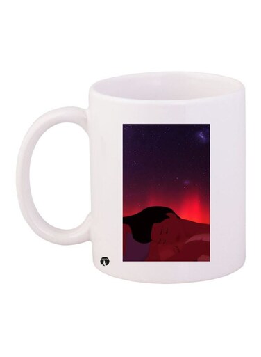 Cartoon Printed Coffee Mug White/Red/Black 11ounce