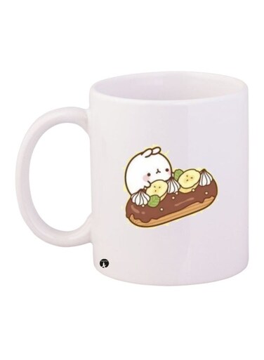 Ceramic Coffee Mug White/Brown