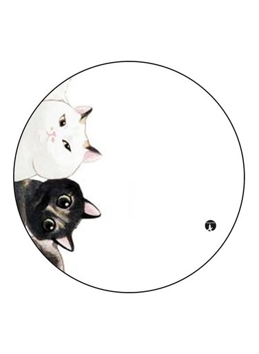 Cats Themed Fridge Magnet White/Black/Pink 5.5cm