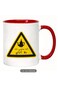 Arabic Tea Lover's Ceramic Mug 'I'm Leaving, I'm Out of Tea' Funny Arabic Calligraphy Design in red