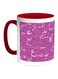Arabic Letters Printed Coffee Mug Red/White/Purple 11ounce