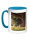 Reading In Nature Printed Coffee Mug Blue/White/Brown 11ounce