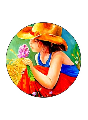Small Child Printed Fridge Magnet Multicolour 5.5 x 5.5cm