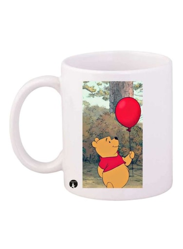 Winnie The Pooh Printed Mug White/Brown/Red Standard Size