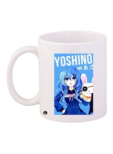 Yoshino Printed Coffee Mug White/Blue/Pink 11ounce