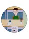 Anime Chibi Maruko Chan Theme Printed Fridge Magnet Blue/Beige/Green