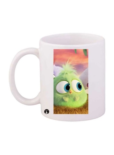 Bird Printed Mug White/Green Standard Size