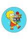 Simpsons Printed Fridge Magnet Round Multicolour