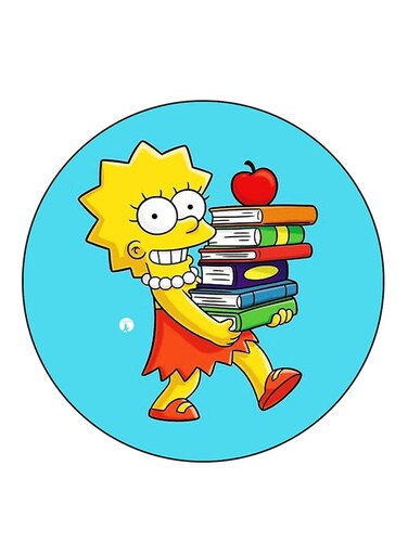 Simpsons Printed Fridge Magnet Round Multicolour