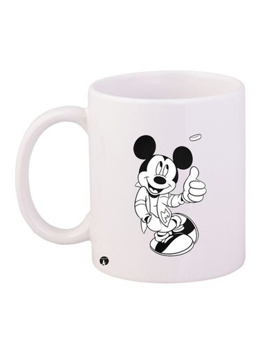 Mickey Mouse Printed Coffee Mug White/Black 11ounce